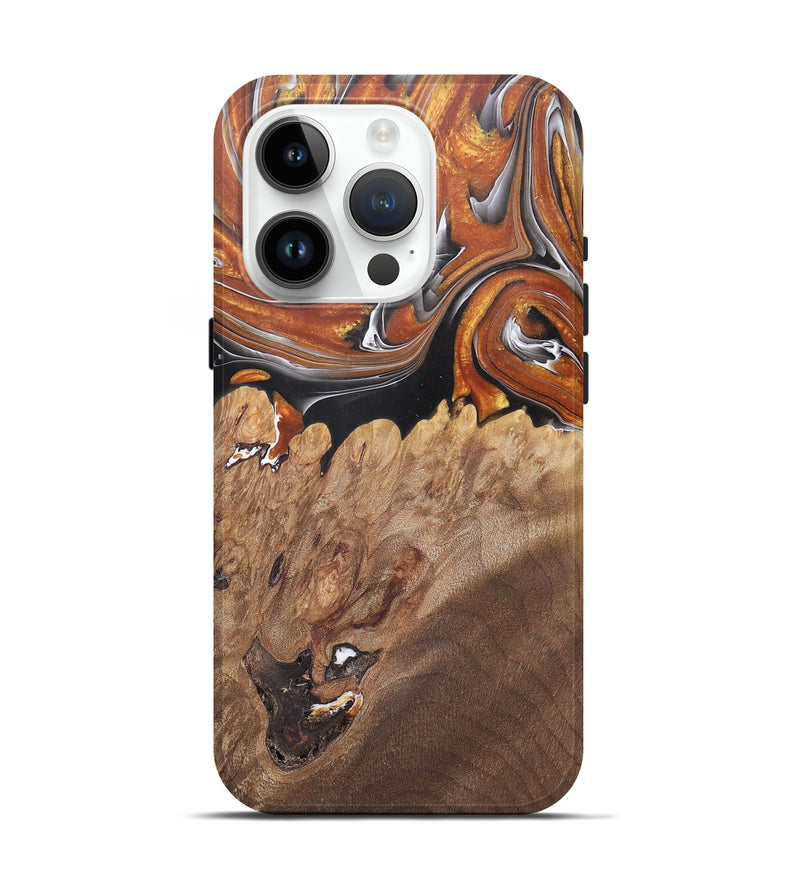 iPhone 15 Pro Wood+Resin Live Edge Phone Case - Jorge (Black & White, 682462)