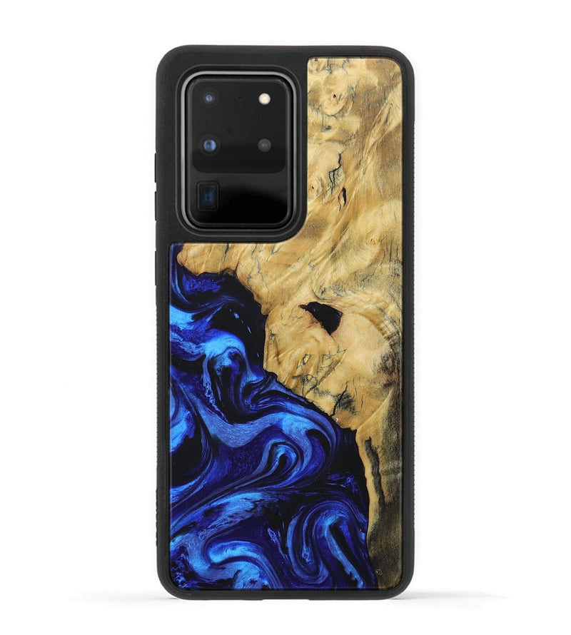 Galaxy S20 Ultra Wood+Resin Phone Case - Alfred (Blue, 682751)