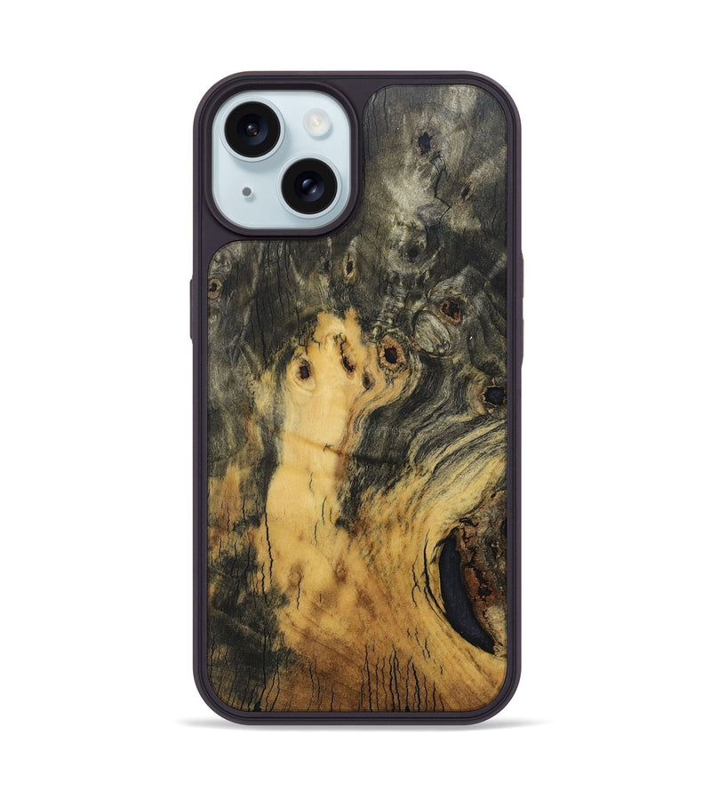 iPhone 15 Wood+Resin Phone Case - Annabella (Wood Burl, 682838)
