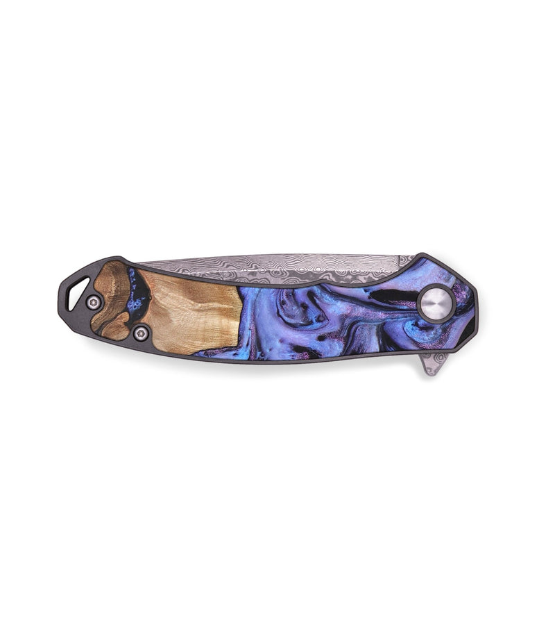 EDC Wood+Resin Pocket Knife - Atticus (Purple, 683106)