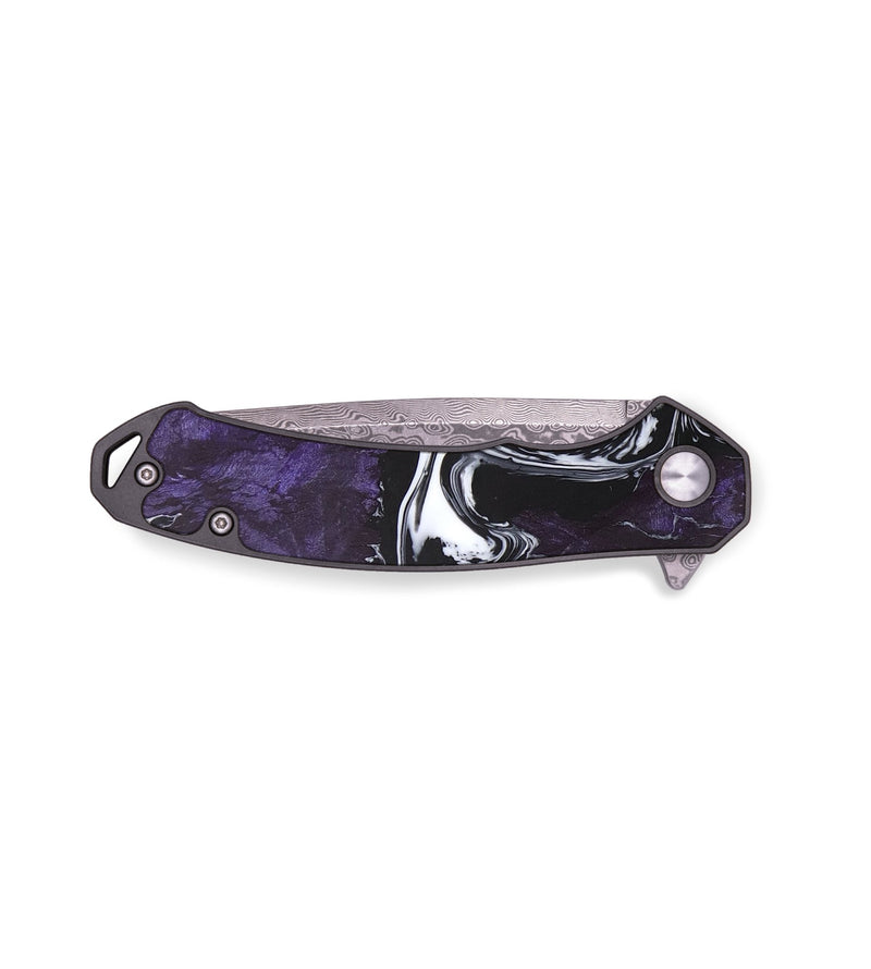 EDC Wood+Resin Pocket Knife - Tamika (Black & White, 683178)