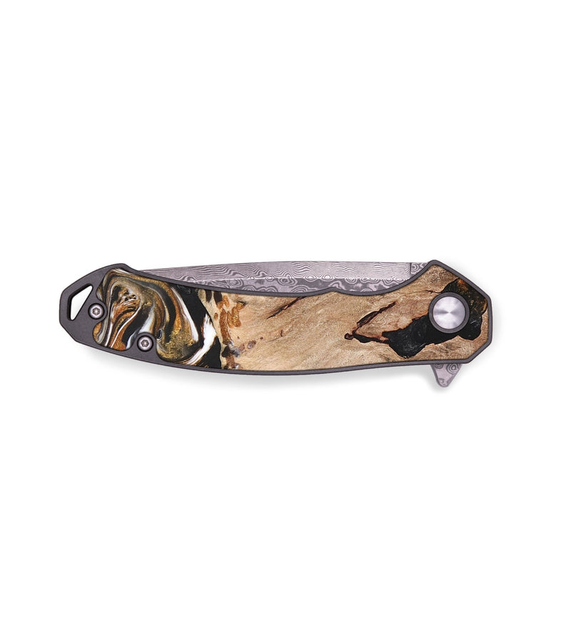 EDC Wood+Resin Pocket Knife - Mason (Black & White, 683183)