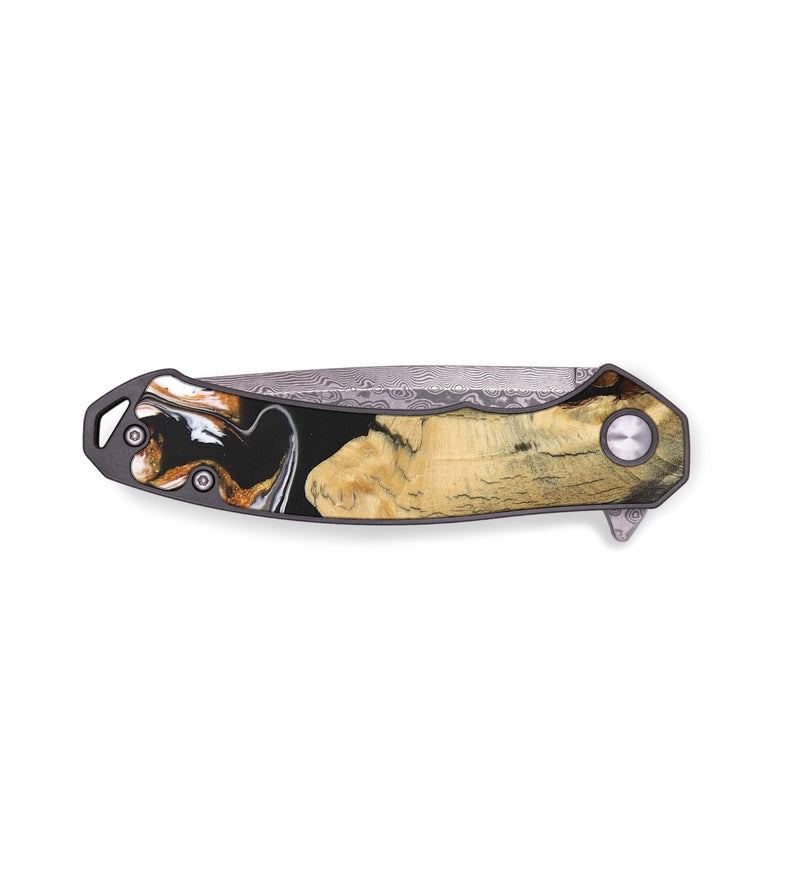 EDC Wood+Resin Pocket Knife - Etta (Black & White, 683184)