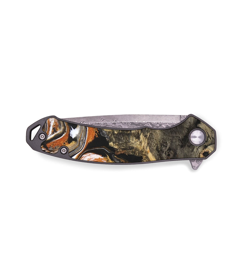 EDC Wood+Resin Pocket Knife - Kimberly (Black & White, 683186)