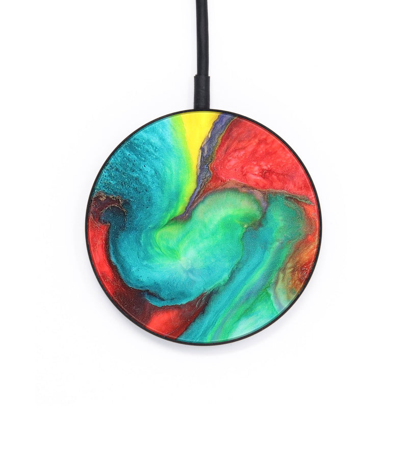 Circle Wood+Resin Wireless Charger - Dewey (Watercolor, 683196)