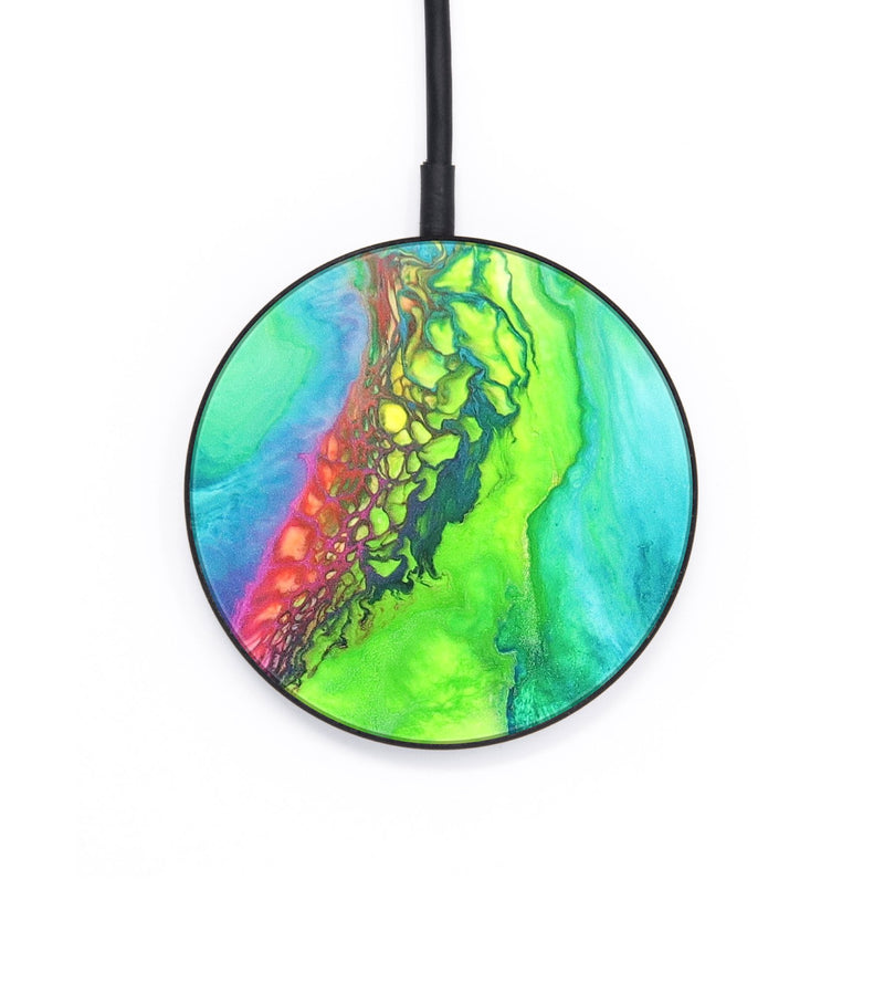 Circle Wood+Resin Wireless Charger - Elisa (Watercolor, 683201)