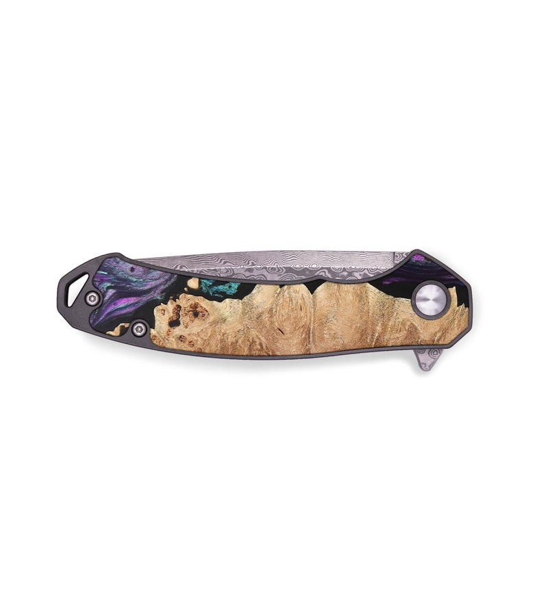 EDC Wood+Resin Pocket Knife - Miles (Purple, 683255)