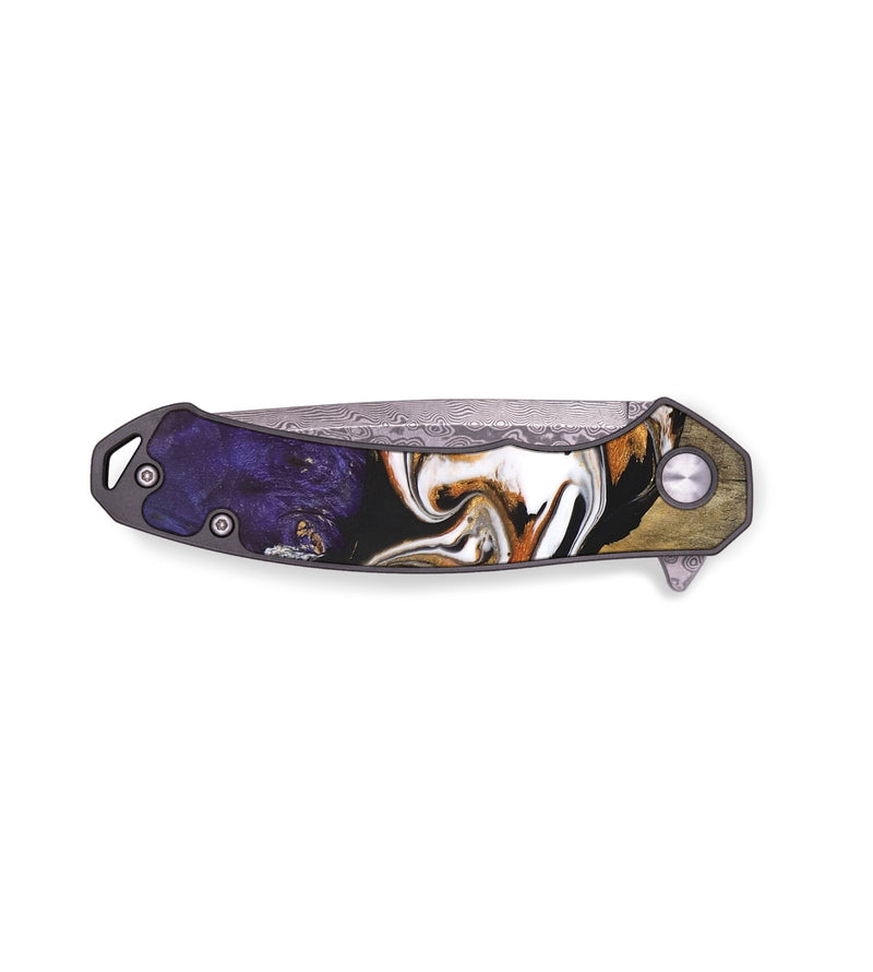 EDC Wood+Resin Pocket Knife - Priscilla (Black & White, 683266)