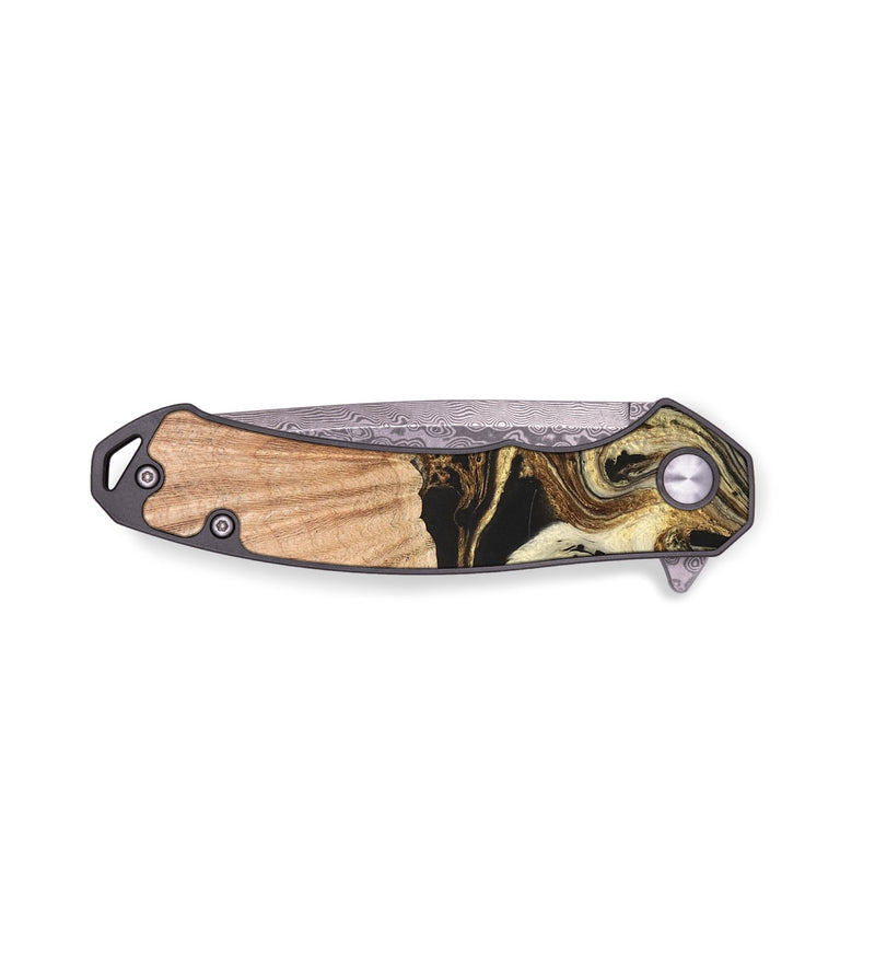 EDC Wood+Resin Pocket Knife - Taryn (Black & White, 683270)