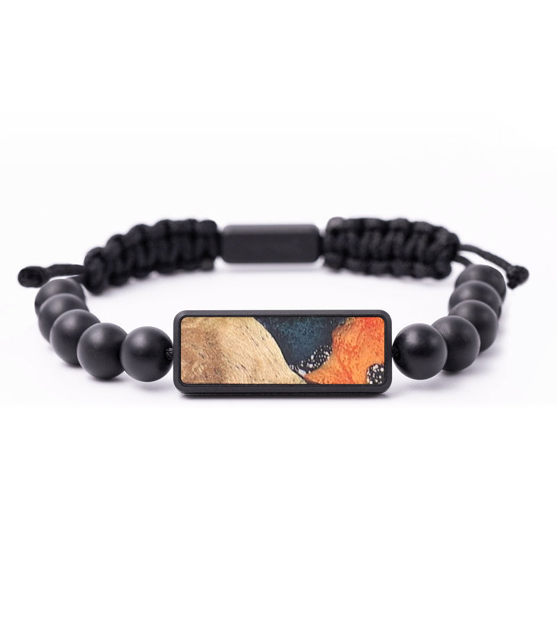 Onyx Bead Wood+Resin Bracelet - India (Cosmos, 683358)
