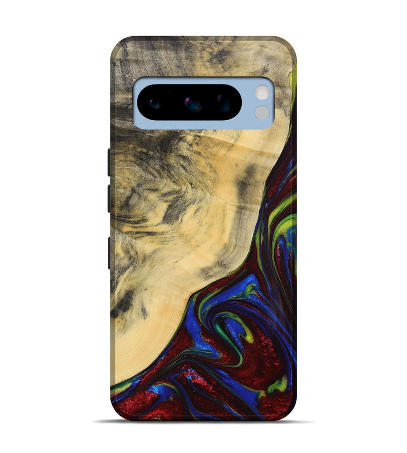 Pixel 8 Pro Wood+Resin Live Edge Phone Case - Dominique (Red, 683551)