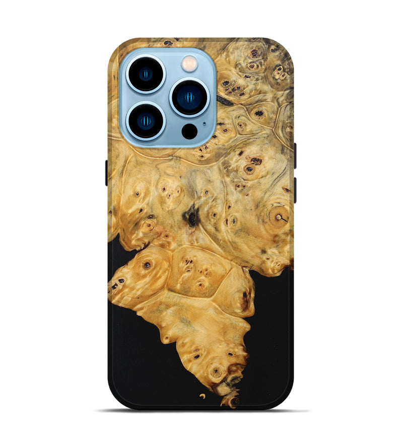 iPhone 14 Pro Wood+Resin Live Edge Phone Case - Darryl (Pure Black, 683581)