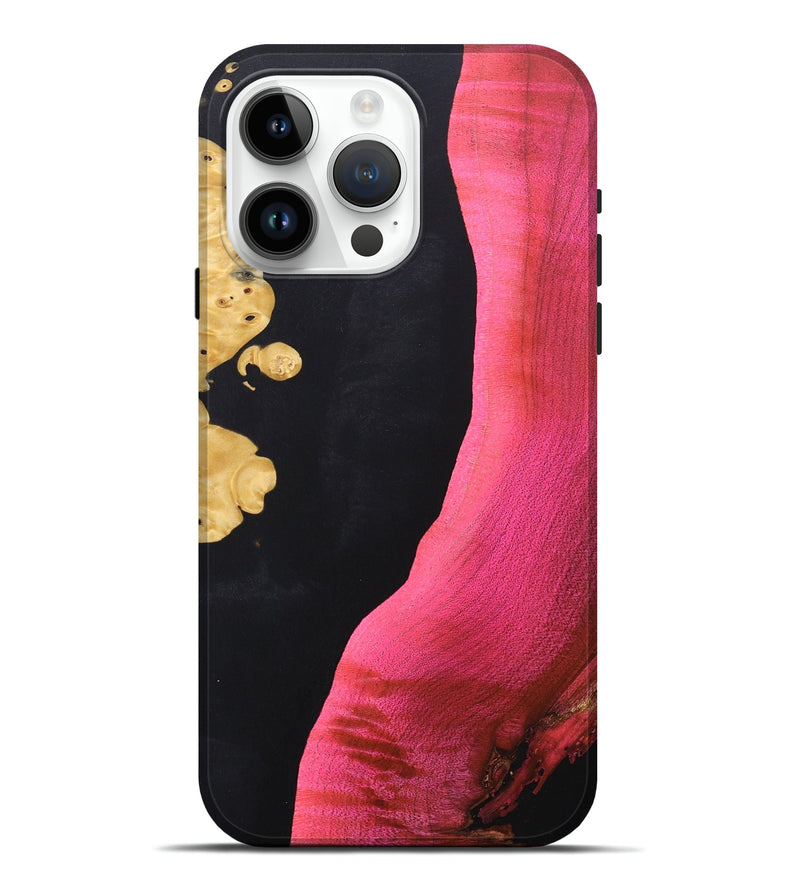 iPhone 15 Pro Max Wood+Resin Live Edge Phone Case - Maude (Pure Black, 683586)