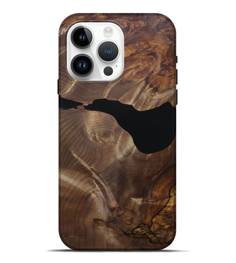 iPhone 15 Pro Max Wood+Resin Live Edge Phone Case - Tessa (Wood Burl, 683595)