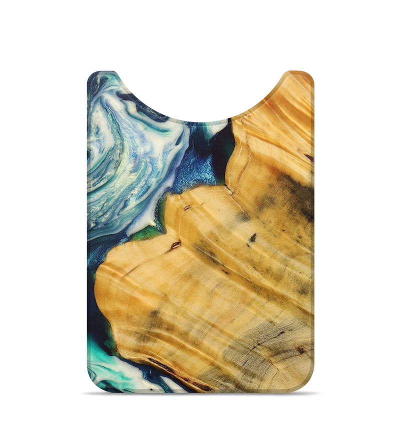 Live Edge Wood+Resin Wallet - Eliza (Blue, 683745)