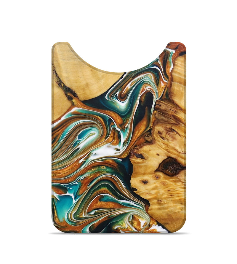 Live Edge Wood+Resin Wallet - Nelson (Teal & Gold, 684153)