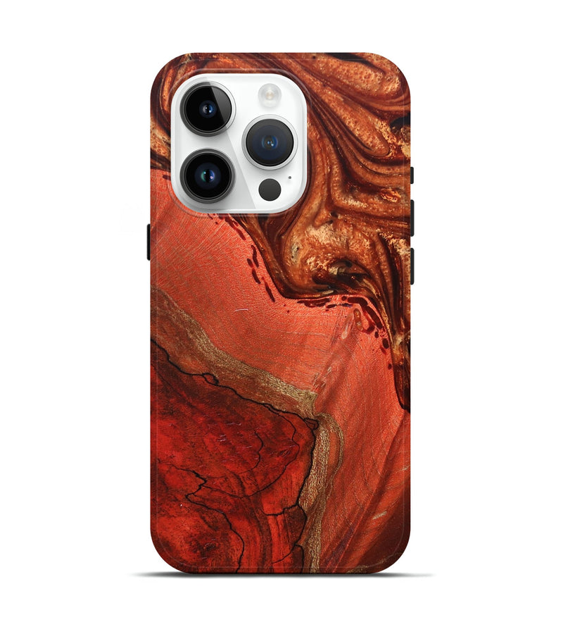 iPhone 15 Pro Wood+Resin Live Edge Phone Case - Susan (Red, 684157)