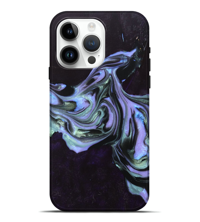 iPhone 15 Pro Max Wood+Resin Live Edge Phone Case - Phyllis (Purple, 684160)