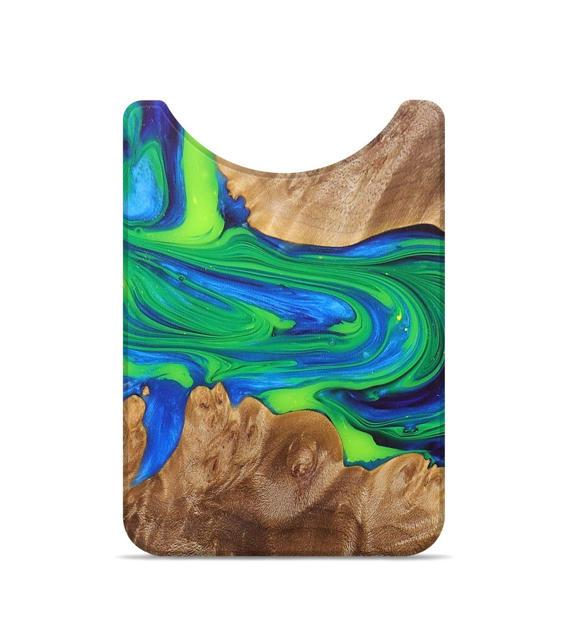 Live Edge Wood+Resin Wallet - Amber (Green, 684292)