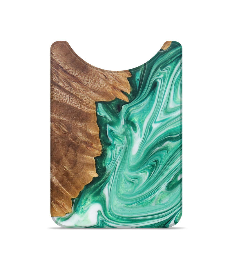 Live Edge Wood+Resin Wallet - Charlotte (Green, 684297)