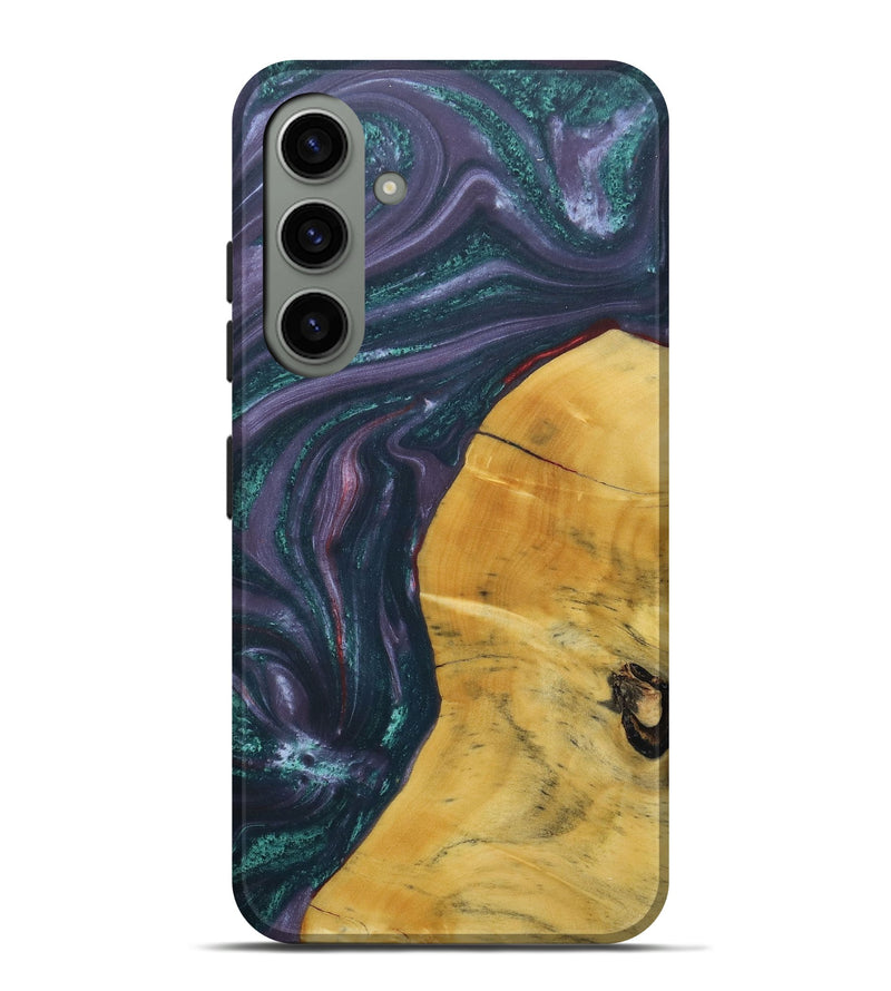 Galaxy S24 Plus Wood+Resin Live Edge Phone Case - Carissa (Green, 684321)