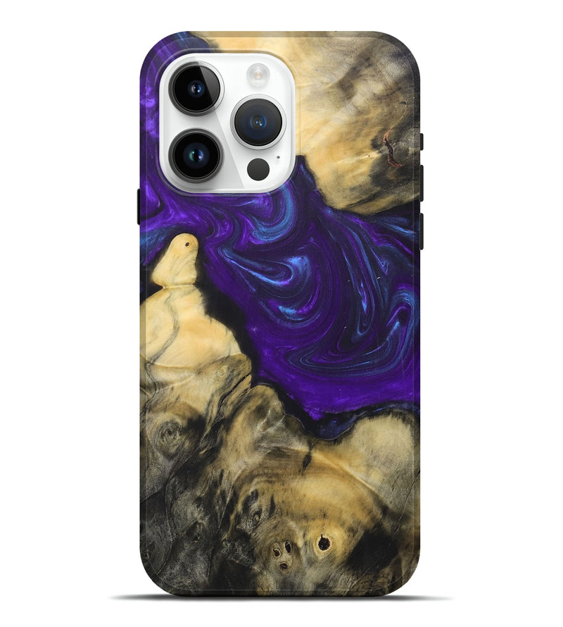iPhone 15 Pro Max Wood+Resin Live Edge Phone Case - Bennett (Purple, 684336)