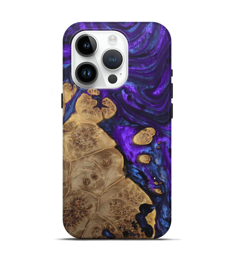 iPhone 15 Pro Wood+Resin Live Edge Phone Case - Devante (Purple, 684337)