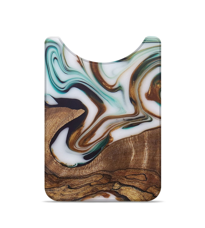 Live Edge Wood+Resin Wallet - Axel (Teal & Gold, 684464)