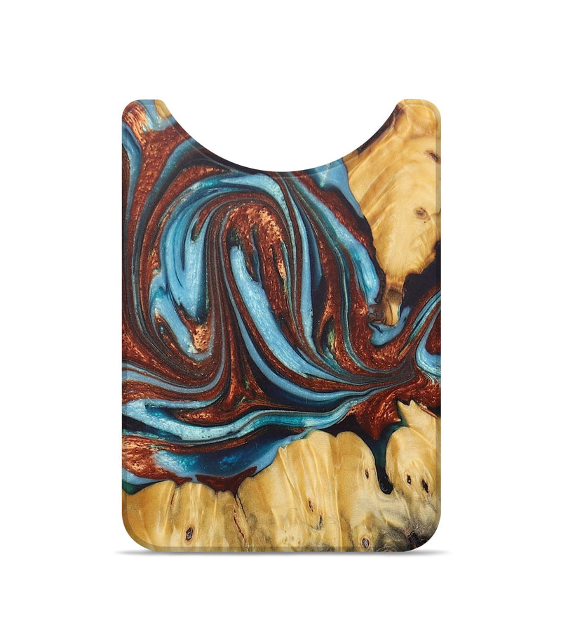 Live Edge Wood+Resin Wallet - Derrick (Teal & Gold, 684466)