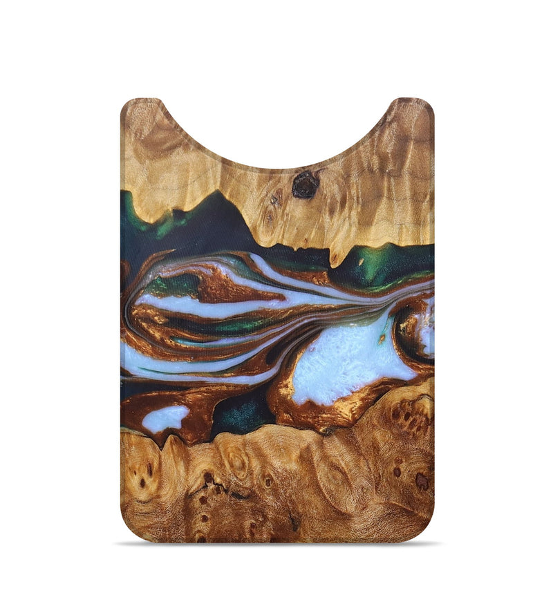 Live Edge Wood+Resin Wallet - Eric (Teal & Gold, 684468)