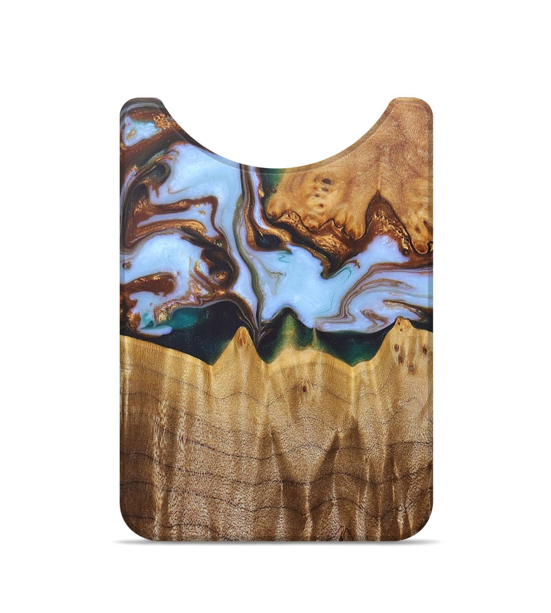 Live Edge Wood+Resin Wallet - Jordan (Teal & Gold, 684469)