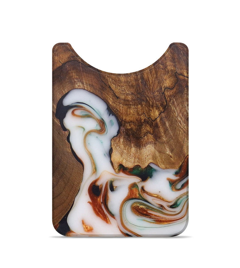 Live Edge Wood+Resin Wallet - Josiah (Teal & Gold, 684470)