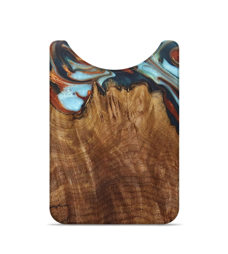 Live Edge Wood+Resin Wallet - Jasmine (Teal & Gold, 684472)