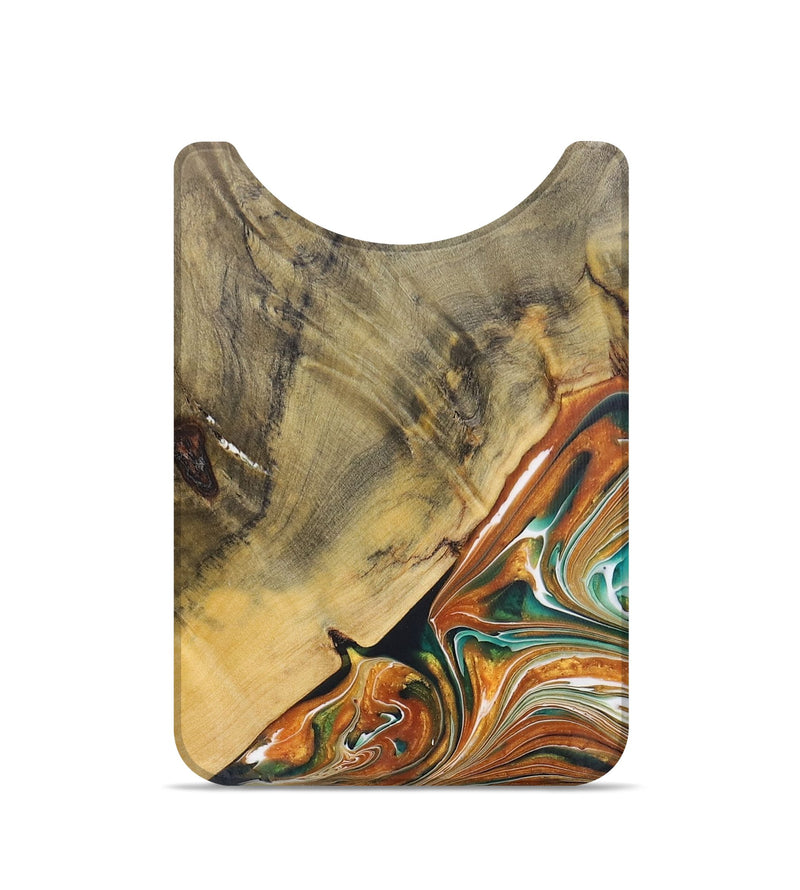 Live Edge Wood+Resin Wallet - Isla (Teal & Gold, 684473)