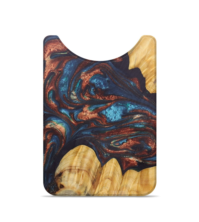 Live Edge Wood+Resin Wallet - Kaelyn (Teal & Gold, 684475)