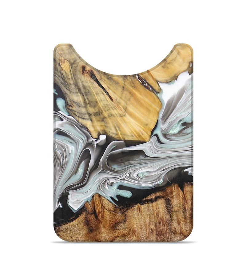 Live Edge Wood+Resin Wallet - Pearl (Black & White, 684486)