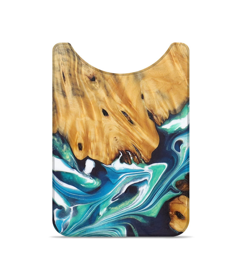 Live Edge Wood+Resin Wallet - Lia (Blue, 684502)