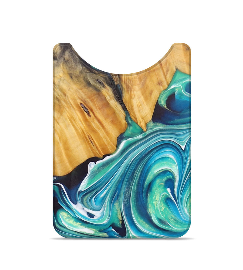Live Edge Wood+Resin Wallet - August (Blue, 684504)