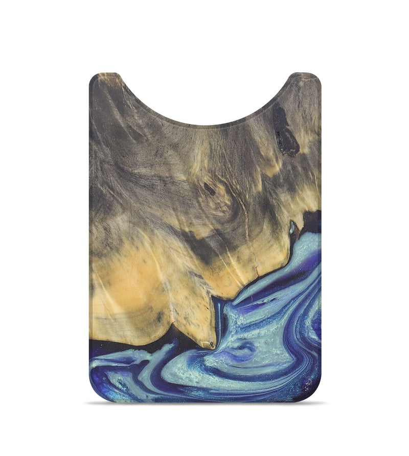 Live Edge Wood+Resin Wallet - Kaelyn (Blue, 684511)