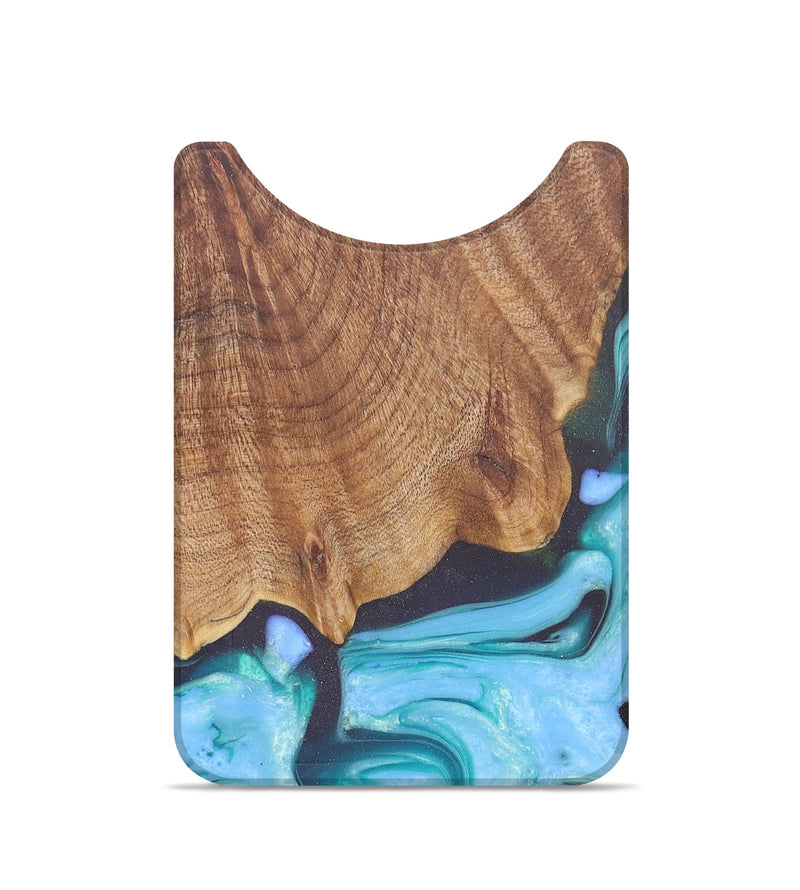 Live Edge Wood+Resin Wallet - Kevin (Blue, 684512)