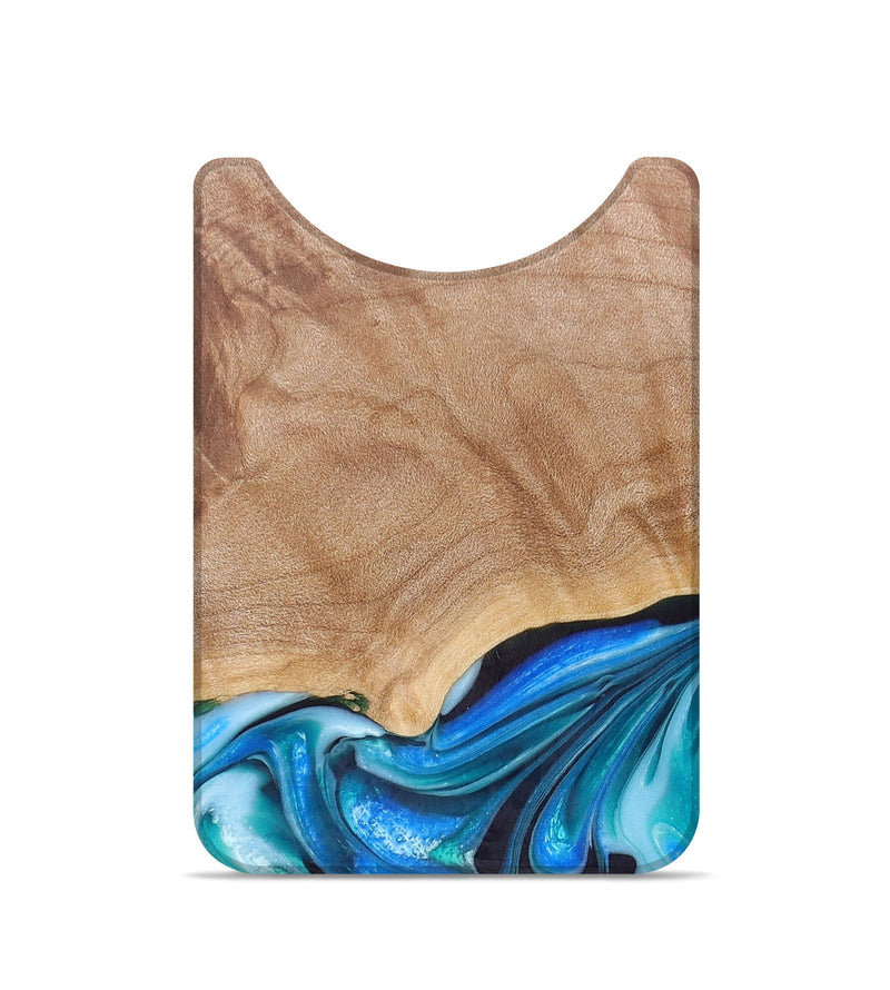 Live Edge Wood+Resin Wallet - Caitlin (Blue, 684514)