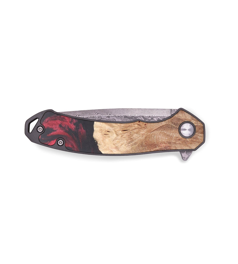 EDC Wood+Resin Pocket Knife - Tina (Red, 684599)