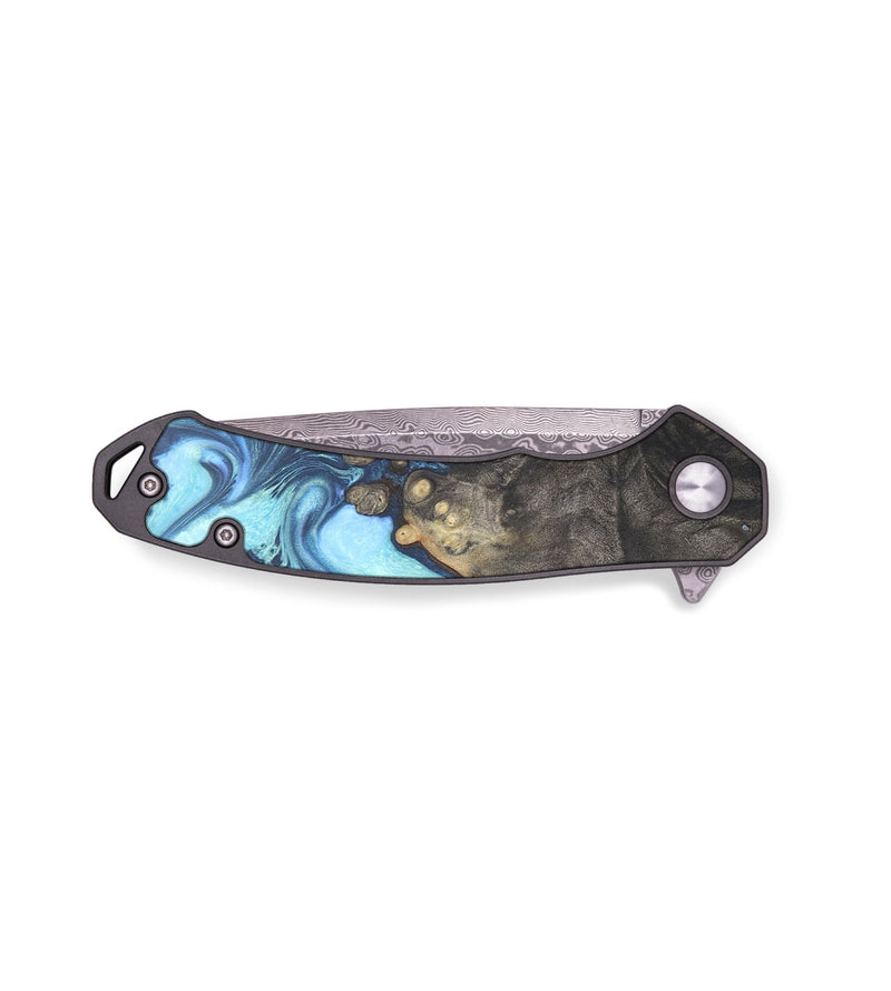 EDC Wood+Resin Pocket Knife - Bryce (Blue, 684606)