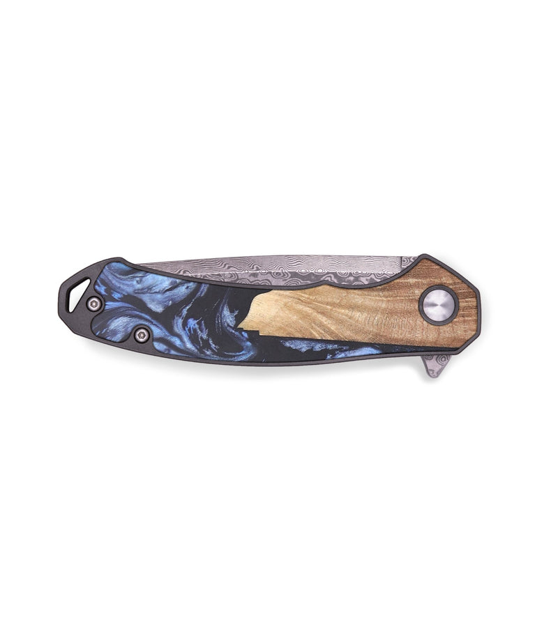 EDC Wood+Resin Pocket Knife - Sidney (Blue, 684609)