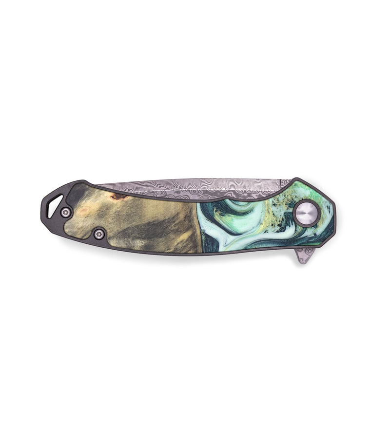 EDC Wood+Resin Pocket Knife - Blanche (Green, 684611)