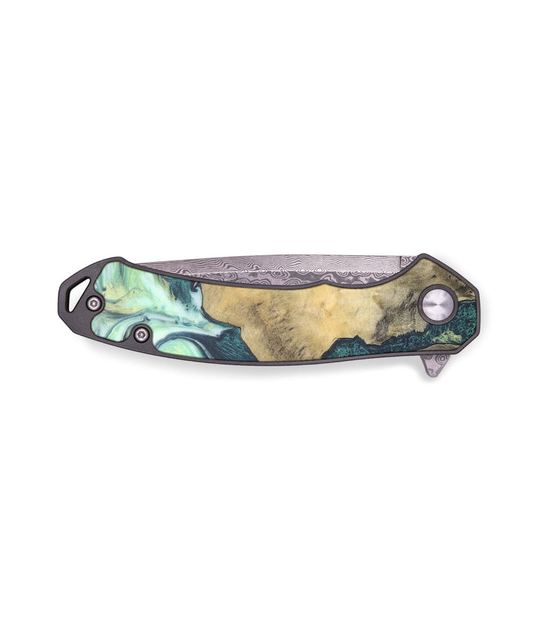 EDC Wood+Resin Pocket Knife - Carson (Green, 684612)
