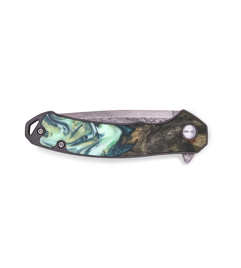 EDC Wood+Resin Pocket Knife - Frances (Green, 684613)