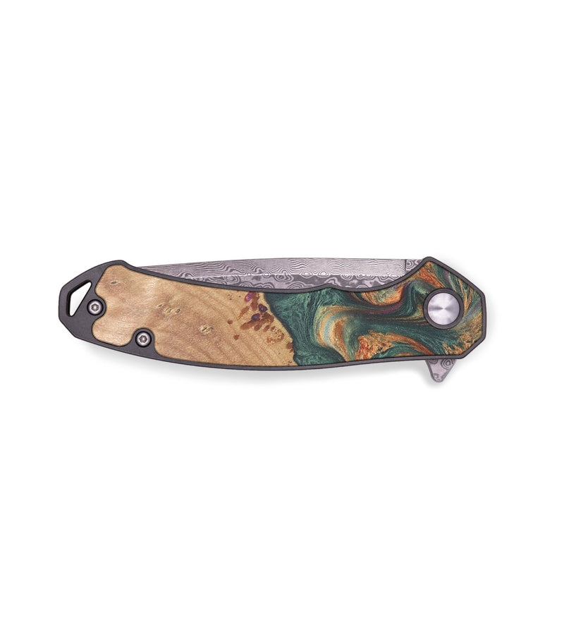 EDC Wood+Resin Pocket Knife - Rosemary (Green, 684616)