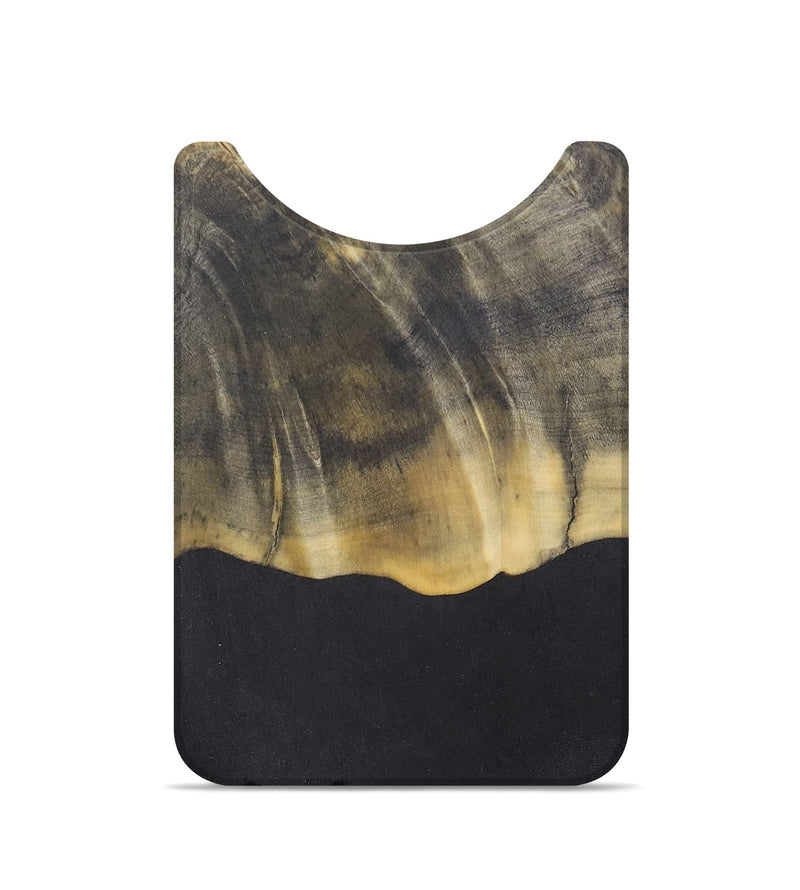 Live Edge Wood+Resin Wallet - Yasmin (Pure Black, 685014)