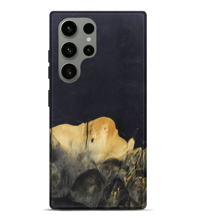 Galaxy S23 Ultra Wood+Resin Live Edge Phone Case - Kira (Pure Black, 685020)
